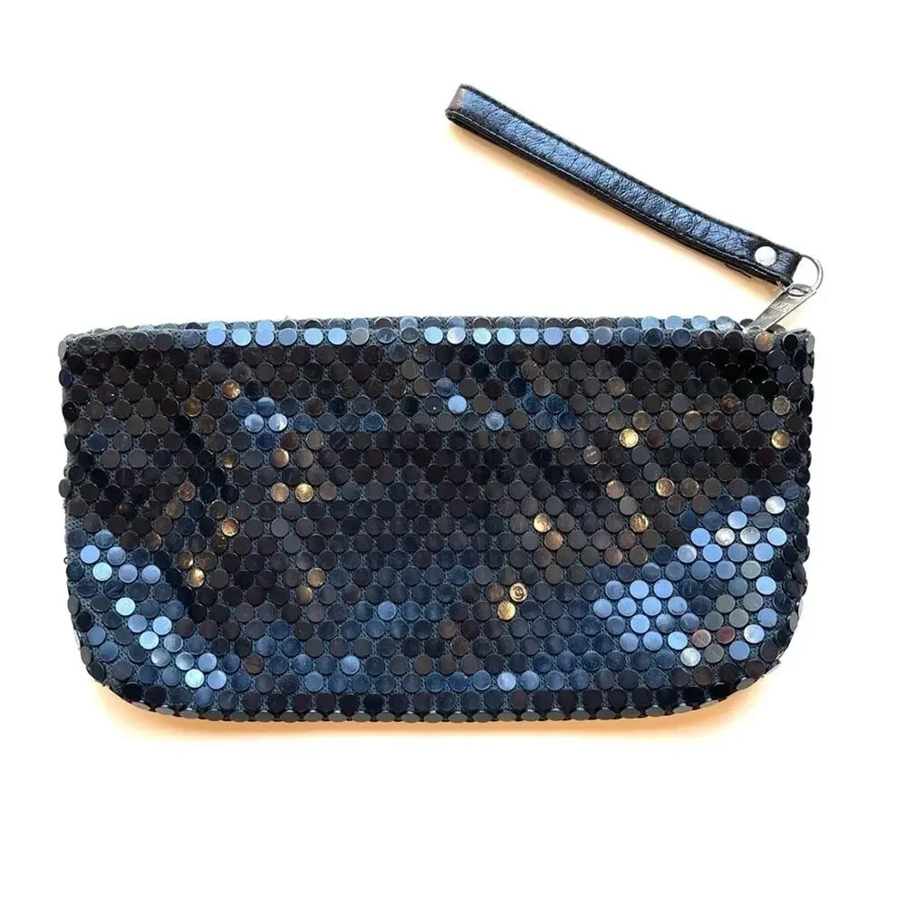 Vintage Clutch with Dot Sequins and Zipper Closure, Perfect to Pair with a LBD